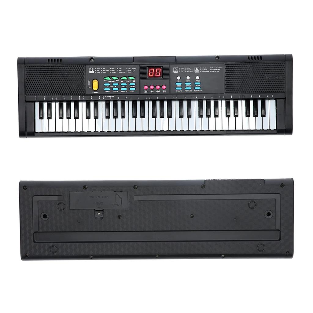 TOPINCN 61 Keys Electronic Keyboard Piano MQ6186 Multi-Function Microphone Touch Feel Home Use Lightweight USB Connection for Beginners Silent
