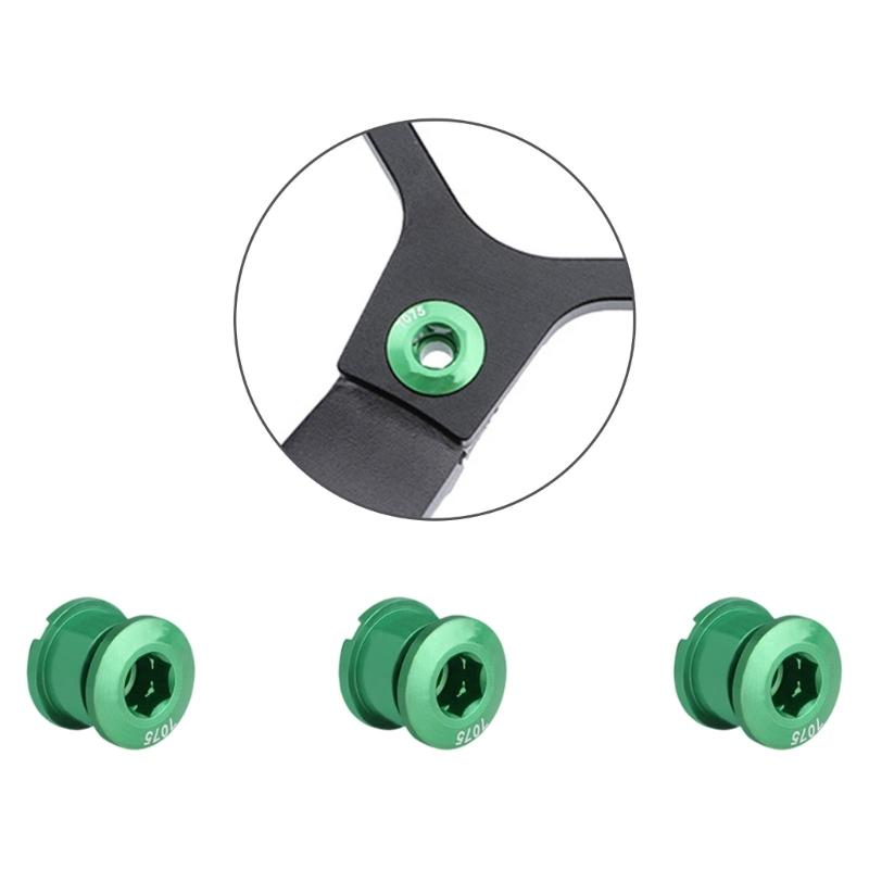 5pcs Aluminum Alloy Chainring Bolts Single Chainwheel Bolts Nut Single Speed Chainwheel Screws for Road, Mountain Bike
