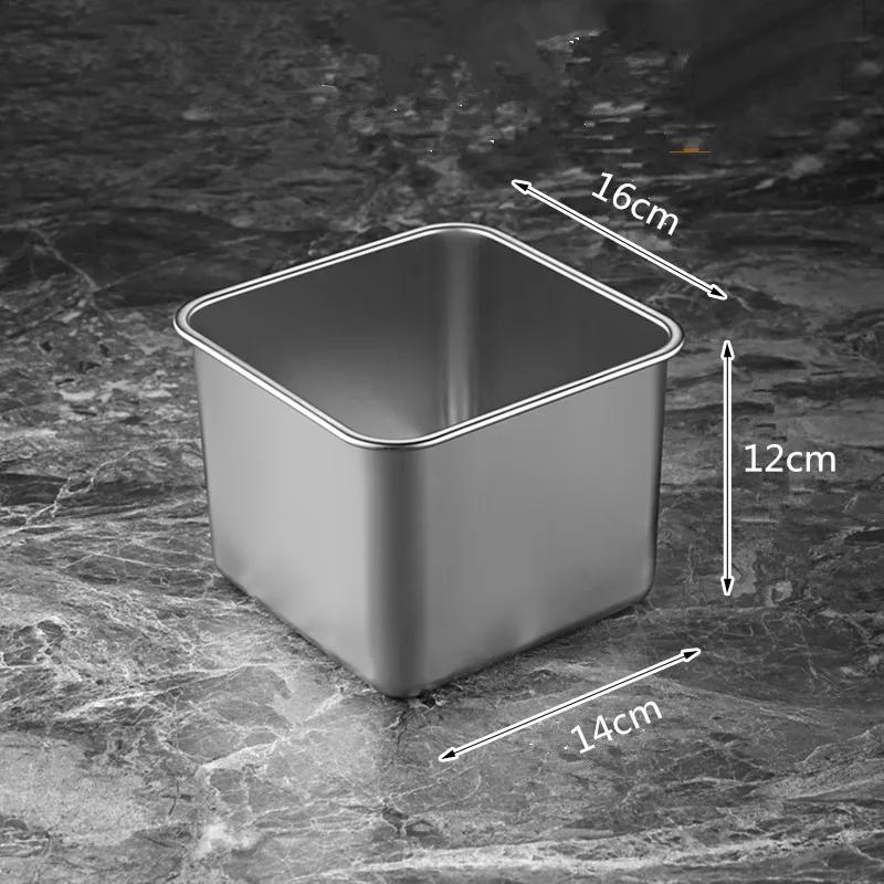 Stainless steel square barrel storage seasoning box with cover basin jars and lids spice jars set coriander Scallion oil bottle