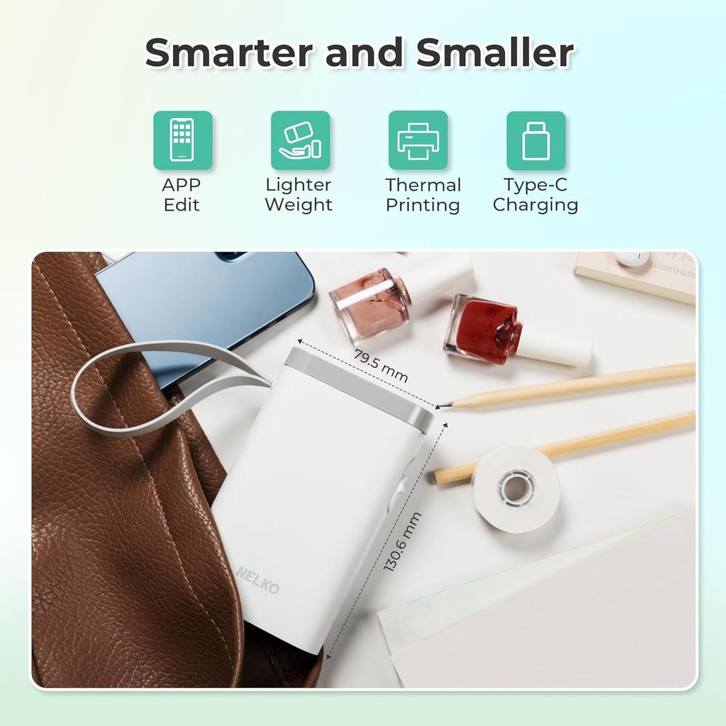 Nelko Label Maker Machine with Tape, P21 Bluetooth Label Printer, Wireless Mini Label Makers with Multiple Templates for Organizing Office Home,