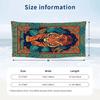 Tiger Art Poster Theme Quick Dry Beach Towel Custom Name Text Print Large Sand Resistant Towel Beach Vacation