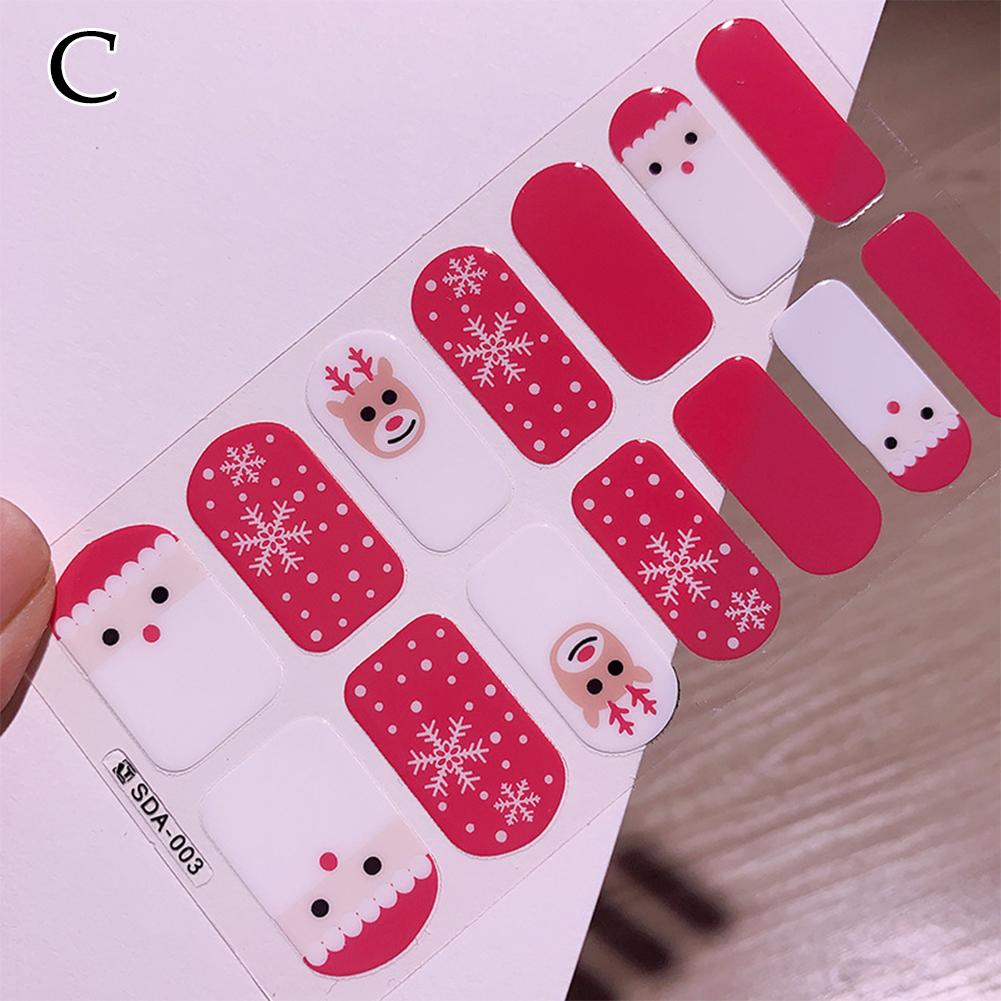 

Christmas Nail Art Sticker Red Santa Snowflake Elk Decal Decoration Year Slider Winter 2023 Man C8S9 3-14pcs