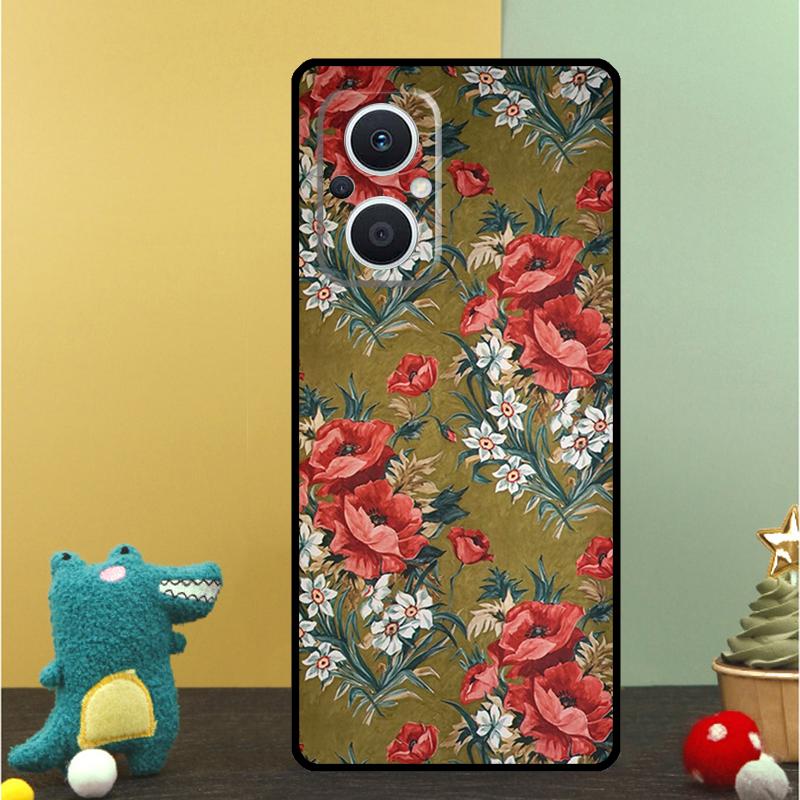 Russian Scarf Floral Case For OPPO Reno 15F 13F 14F 12 11 F 10 14 15 Pro 7 8 Lite OPPO Find X9 X8 X6 X5 Pro Cover