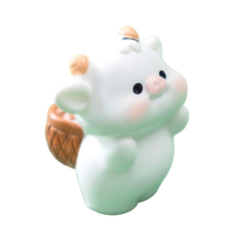 

Cartoon Cow Figure Mini Miniatures Animal Garden Terrarium Resin Decorations Stakes Craft Landscaping Sculpture