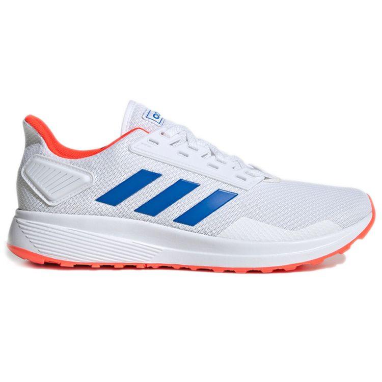 adidas Duramo 9 White Glow Blue Red Men Sneakers Cloud-White Solar-Red EG8665