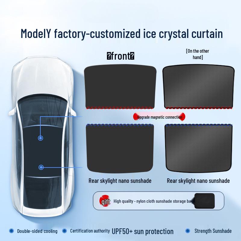 Tesla Model Y Sunroof Sunshade: Light-Blocking Curtain for Refresh 3