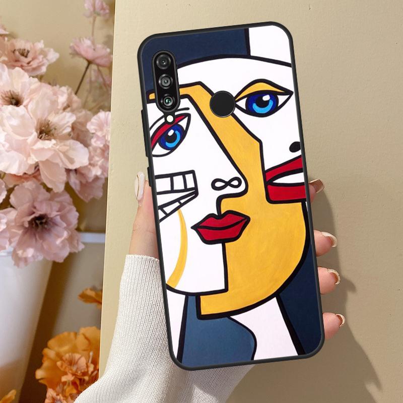 Abstract Portrait Art Painting For Huawei Nova 10 SE 9 3i 7i 8i 11i 12i Y73 Y90 Y70 Y72 Y61 Y91 P60 Pro P40 P30 Lite Case