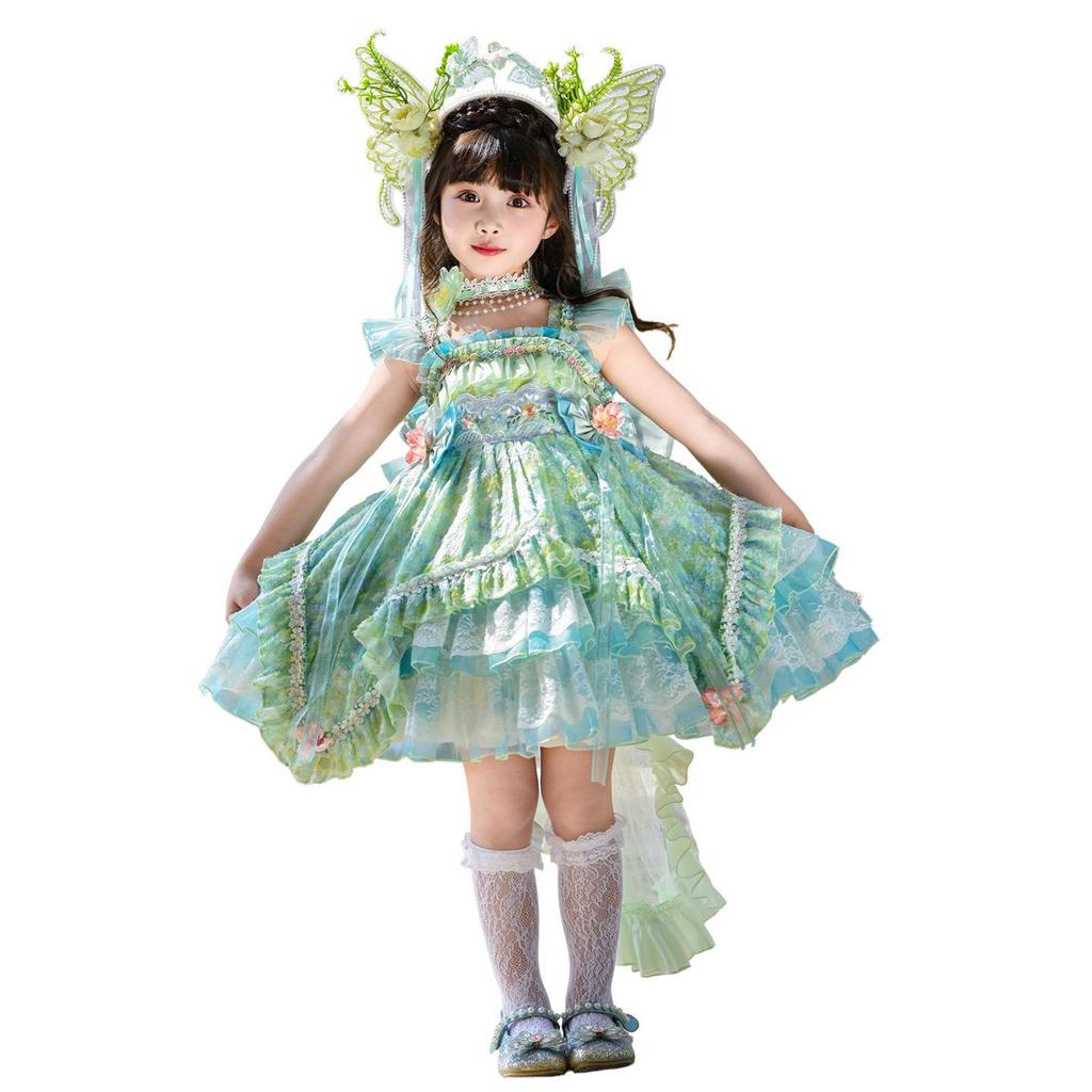 Little Girl Flower Fairy Princess Dress - Summer Birthday Party Outfit