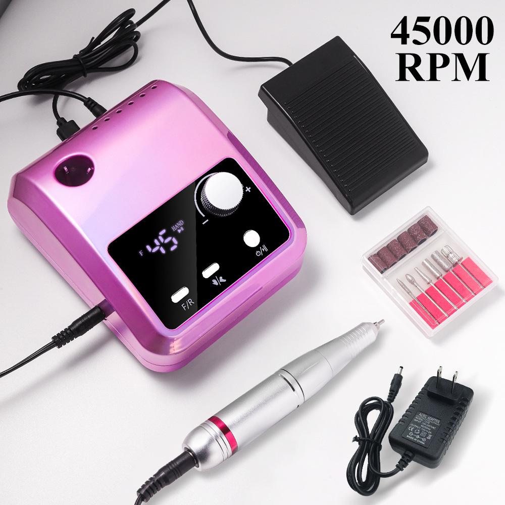 Lightweight Electric Nail Drill 204: 45000 RPM for Manicure, Nail Removal & Polishing