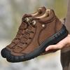 Outdoor Men's Boots Genuine Leather Casual Shoes Men Climbing Hiking Shoes Warm Winter Boots Man High Quality Platform Snow Boot