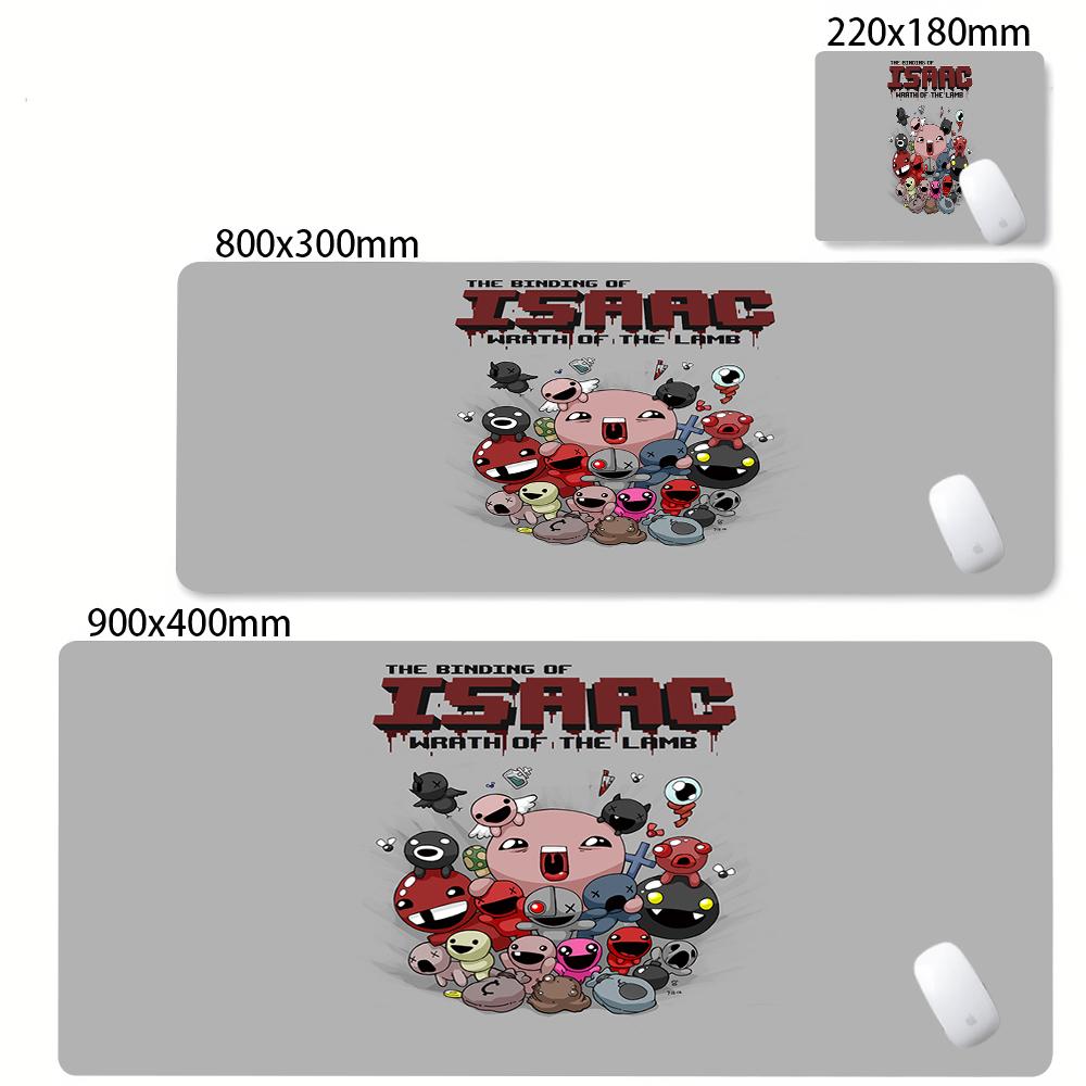 Tappetino per Mouse Anime The Binding Of Isaac Blocco Tastiera Gioco Bordi Bloccati Pad per Mouse Accessori per Computer Tappetini Antiscivolo per Scrivania Armadio PC Mausepad