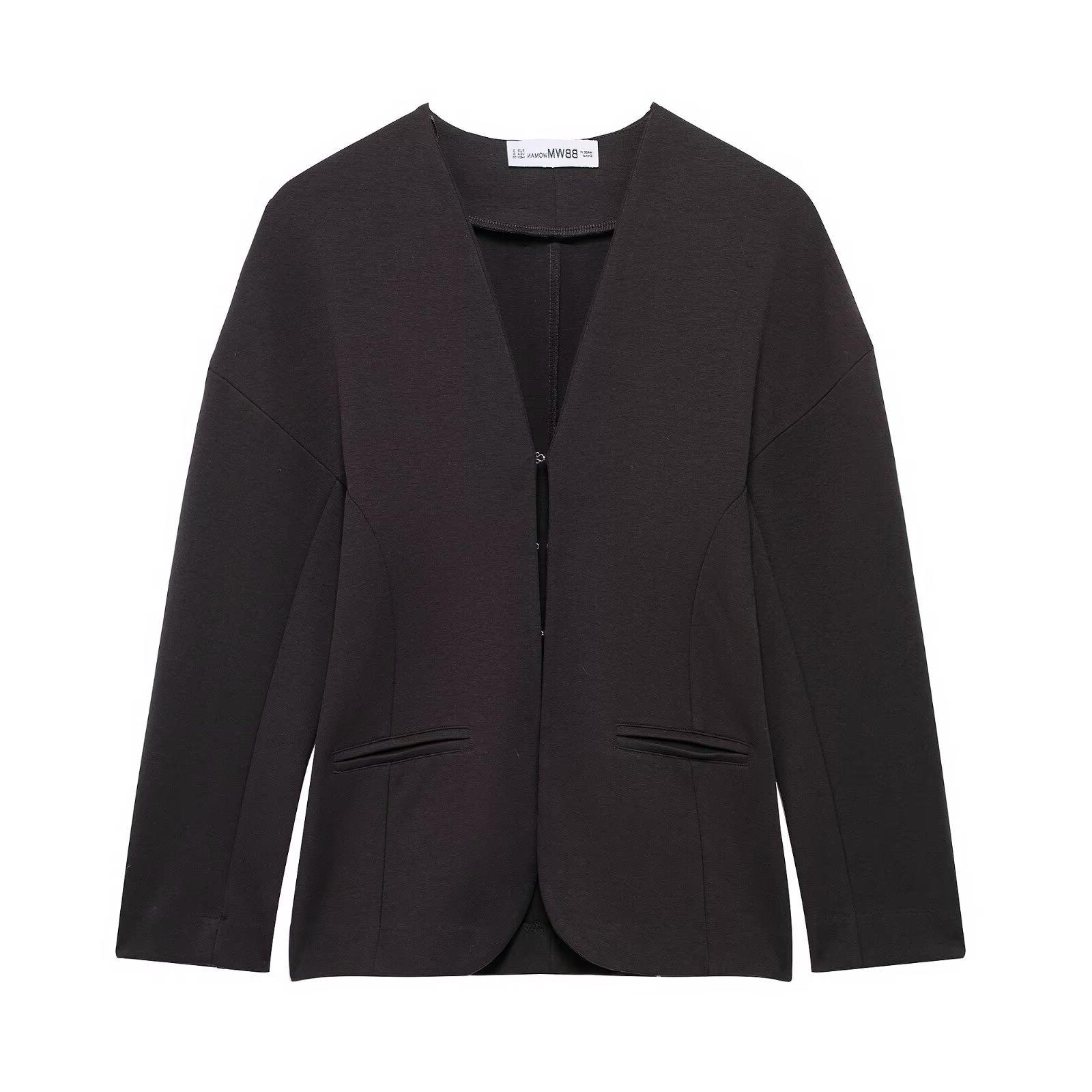 

TAOP&ZA Women s V-Neck Long-Sleeve Drop-Shoulder Casual Jacket S