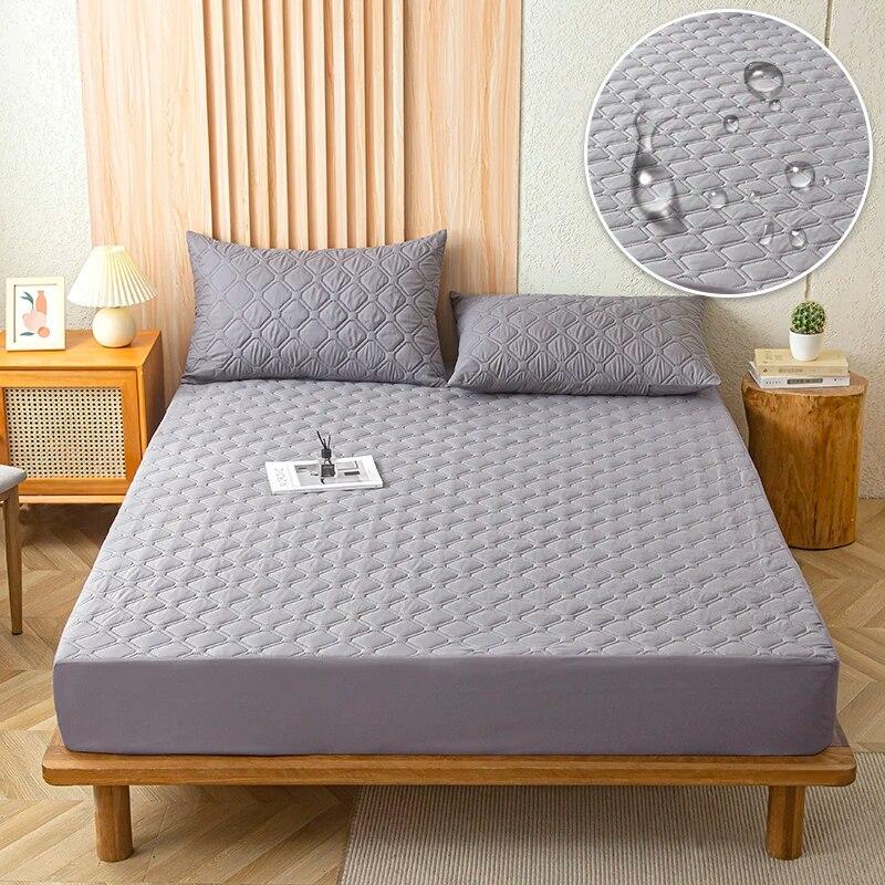 Waterproof Thicken Matter Cover Fitted Sheets Mattress Pad Protector Adjustable Bed Cover Anti-bacterial Bedspread 150/160x200cm