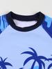 Boys' Two-Piece Quick-Dry Swimsuit with Coconut Tree Cartoon, 2025