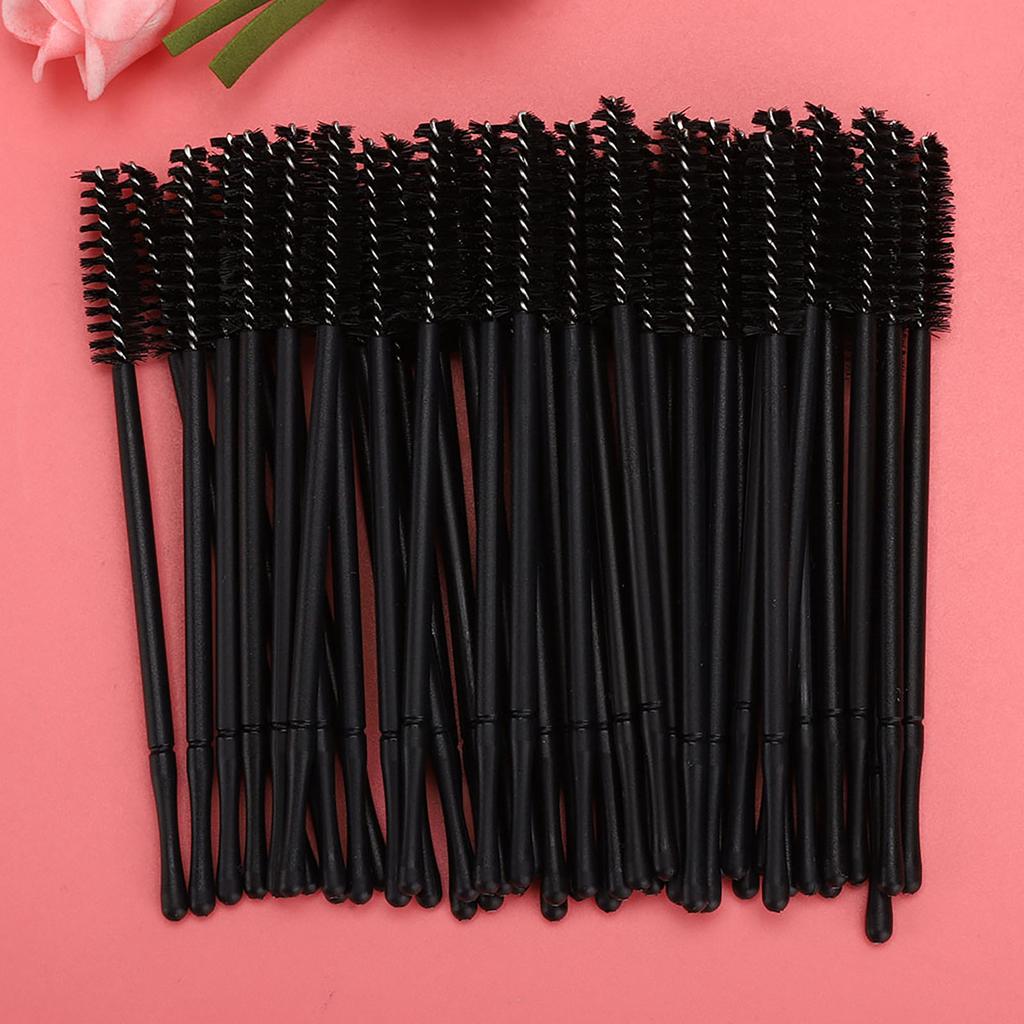 100pcs Disposable Eyelash Brush Mascara Wands Applicator Makeup Brush SetBlack