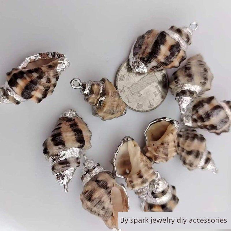 Conch Electroplating DIY Ornament Accessories Earrings Pendant Pendant Creative Handmade Natural Shell
