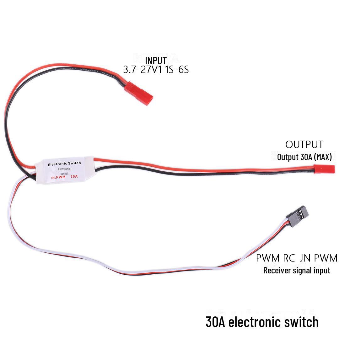 

20A/30A электронный переключатель с дистанционным управлением для светодиодных огней моделей самолетов, ШИМ-сигнал, 3,7~28 В, для машин по защите растений