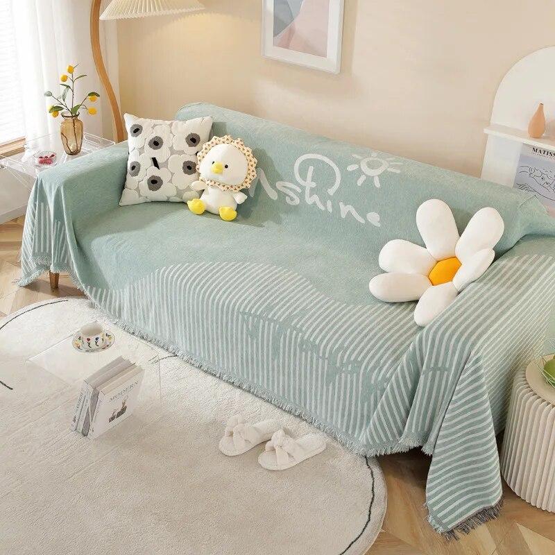 Knitting Picnic Throw Blanket Outdoor Picnic Mat Soft Sofa Blankets Towel Nap All Inclusive Couch Slipcover