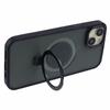 For iPhone 15 Plus Skin-touch Phone Case Kickstand Design TPU+PC+Magnet+Metal Shell Compatible with MagSafe