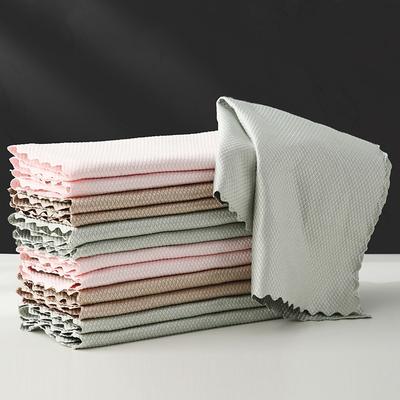 Rhombus Grid, Glass, Fish Scale Rag, Lazy Dishcloth, Scouring Cloth, Tablecloth, Kitchen Towel, Cleaning Cloth