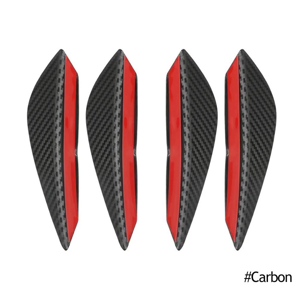 4pcs/set Universal Front Bumper Lip Decoration Diffuser Splitter Fins Body Spoiler Canards Valence Chin Car Tuning Canard