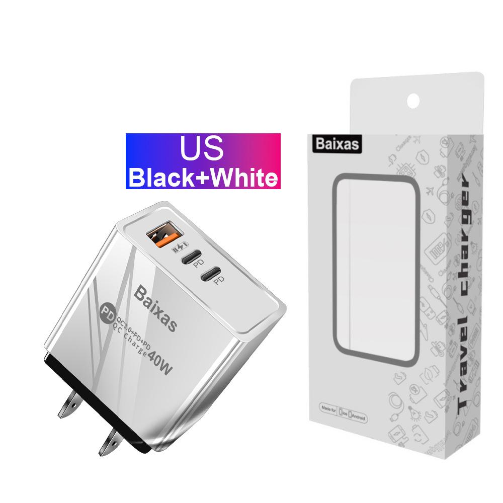 Universal Power Adapter Charger for US/EU/UK - 1U+2PD Standard.