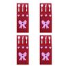 4 Pieces Valentine's Silverware Pouches Rectangular Shaped Utensils Bags Flatware Organizers Festival Dining Accessories