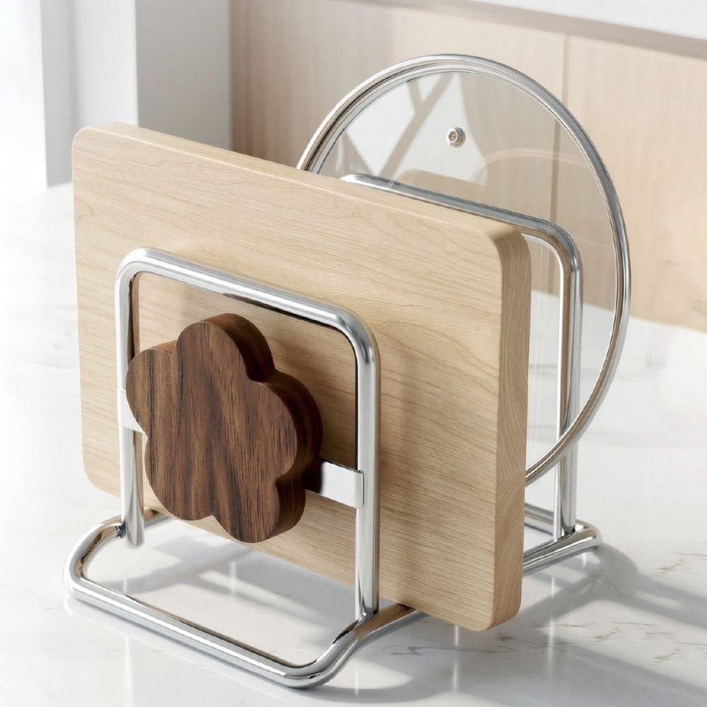 Stable Cutting Board Rack Vintage Style Countertop Draining Storage Shelf for Kitchen