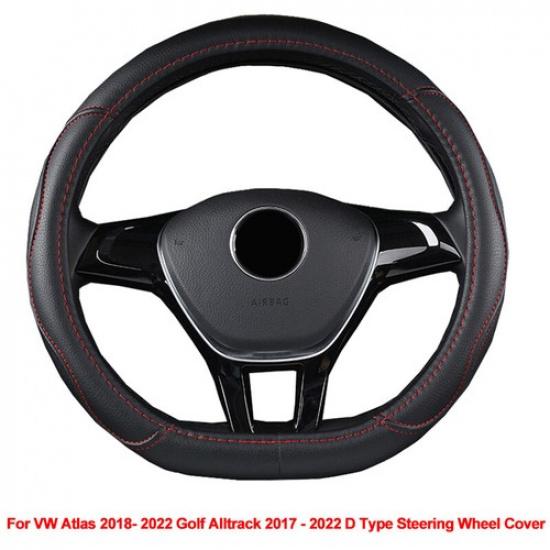 Car Steering Wheel Cover D Shape For VW Atlas 2018- Golf Alltrack 2017-
