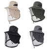 1pc Fishing Hat with Breathable Mosquito Net for Outdoor Hiking Camping UPF 50+ Sun Protection Wide Brim Cap Fishing Cap