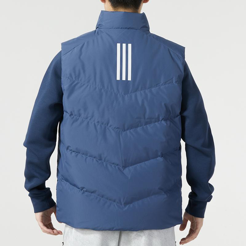Adidas Tre Stripes Logo Ståkrage Dunvest Menn Vester Blå IS0370