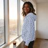 Women's Vintage Print Hoodie Long Sleeve Pullover with - Casual Sweatshirt