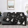 Cute Boston Terrier Dog Blanket Velvet Spring/Autumn Portable Lightweight Throw Blanket for Home Car Bedspread