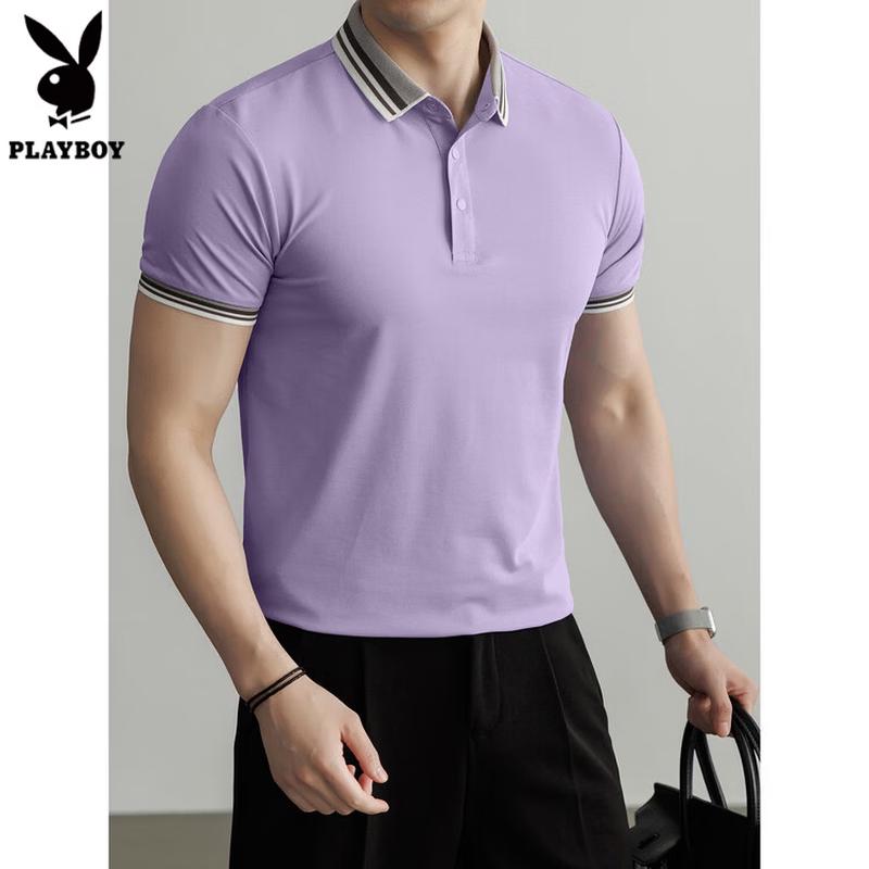PLAYBOY Men s Old Money Style Cooling Short-Sleeve Polo Shirt 3XL 185