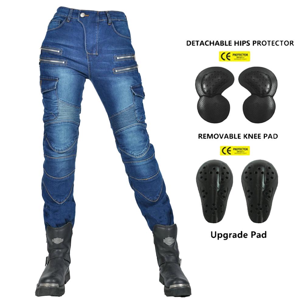 New Double Zipper Metal Style Motocross Moto Trousers Men For Woman Outdoor Riding Jeans With Protective Gear Motorcycle Pants