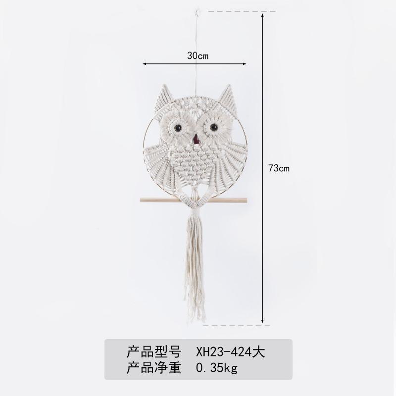 Cotton Rope Hand-woven Owl Pendant Bohemian Creative Wall Hanging Blanket Nordic Style Home Decoration Pendant