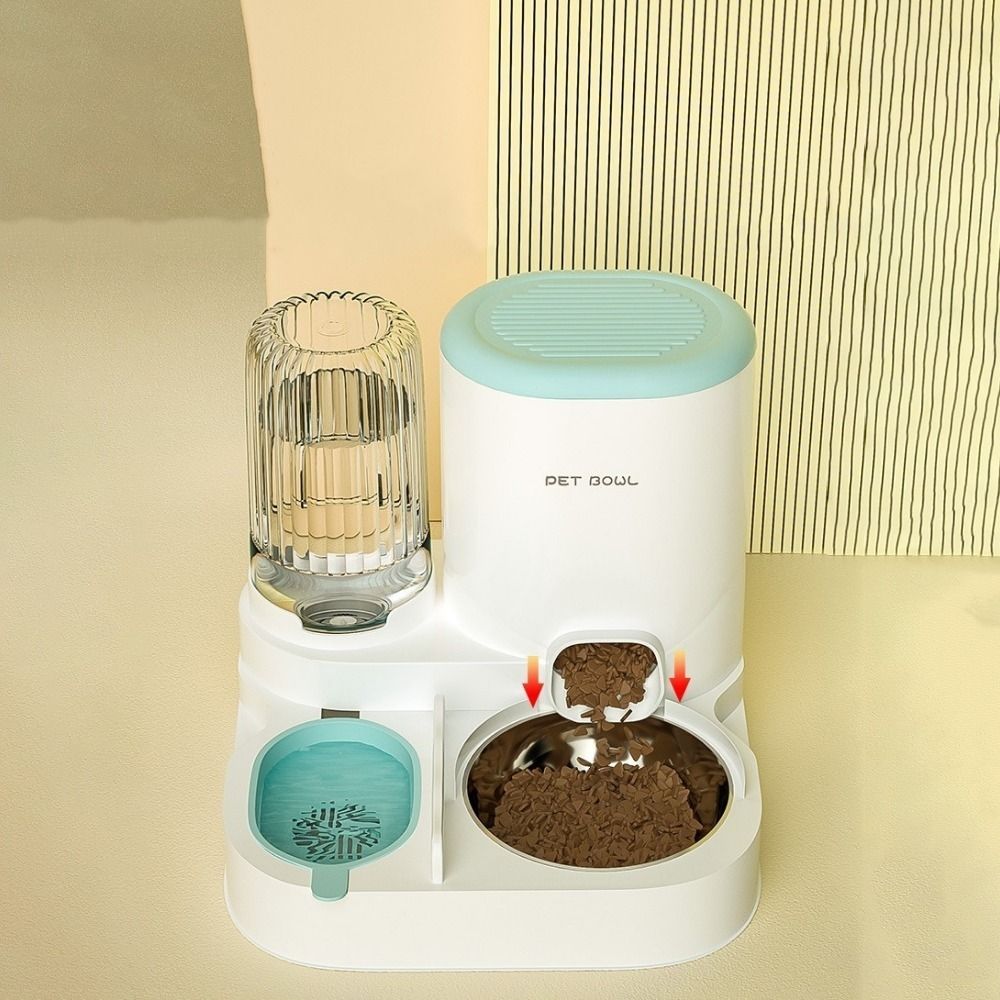 Separate Design 2 in 1 Cat Food Dispenser Large Capacity Automatic Cat Water Feeder  Home