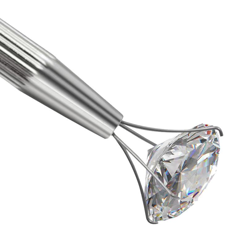 4 Claws Pick-Up Tool Jewelry Beads Diamond Gems Prong Holder Tweezer Catcher Grabber Stainless Steel Chip Gripper