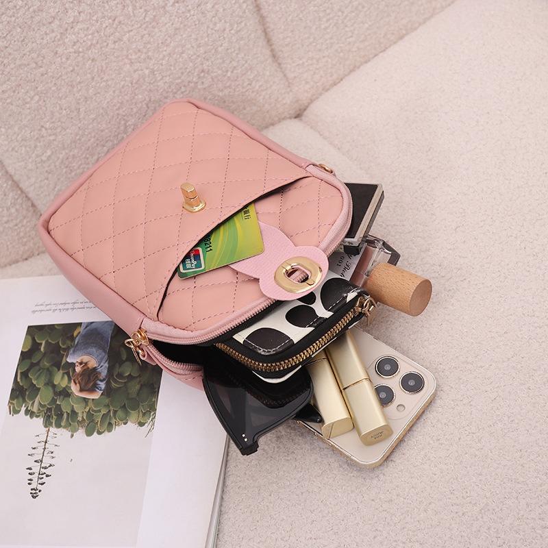 New Diamond Women's Bag Casual Mobile Phone Bag Shoulder Messenger Bag Cute Rabbit Lock Small Bag One Piece