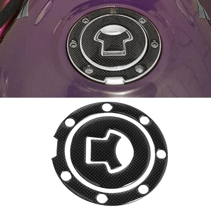 Universal Motorcycle Fuel Cap Decal With Carbon Texture Easy Installation Fuel Tank Protector for Most Sport Bikes