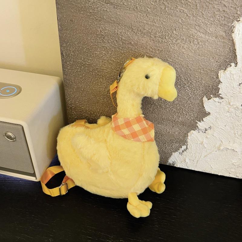 Big White Goose Messenger Bag New Cartoon Cute Duck Shoulder Bag Soft Cute Girl Plush Doll Satchel