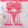 Women's Sexy Embroidery Bra Set Push-up Underwired Lingerie Set Sheer Thin Bra Set