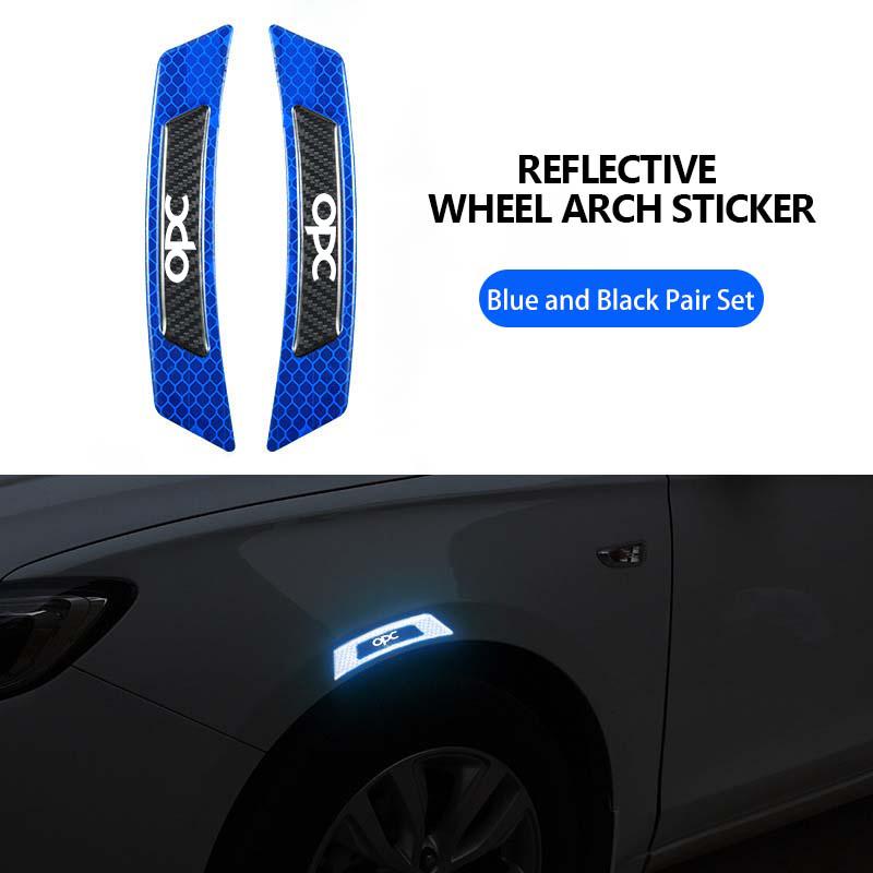 For Vauxhall 2PCS Car Reflective Stickers Wheel Eyebrow Sticker Warning Decal Strip Accessories VXR Astra Mokka Tigra Corsa