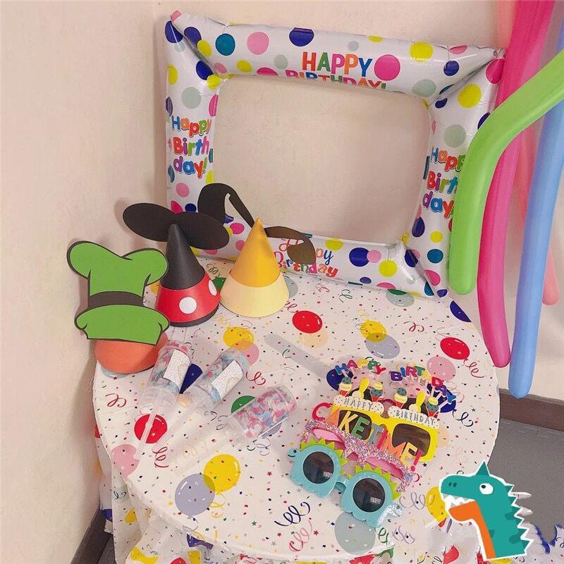 Cartoon Printed Disposable Table Cloths Children's Camping Kindergarten Dessert Tablecloth Birthday Party Theme Decoration Desktop Protective Cover