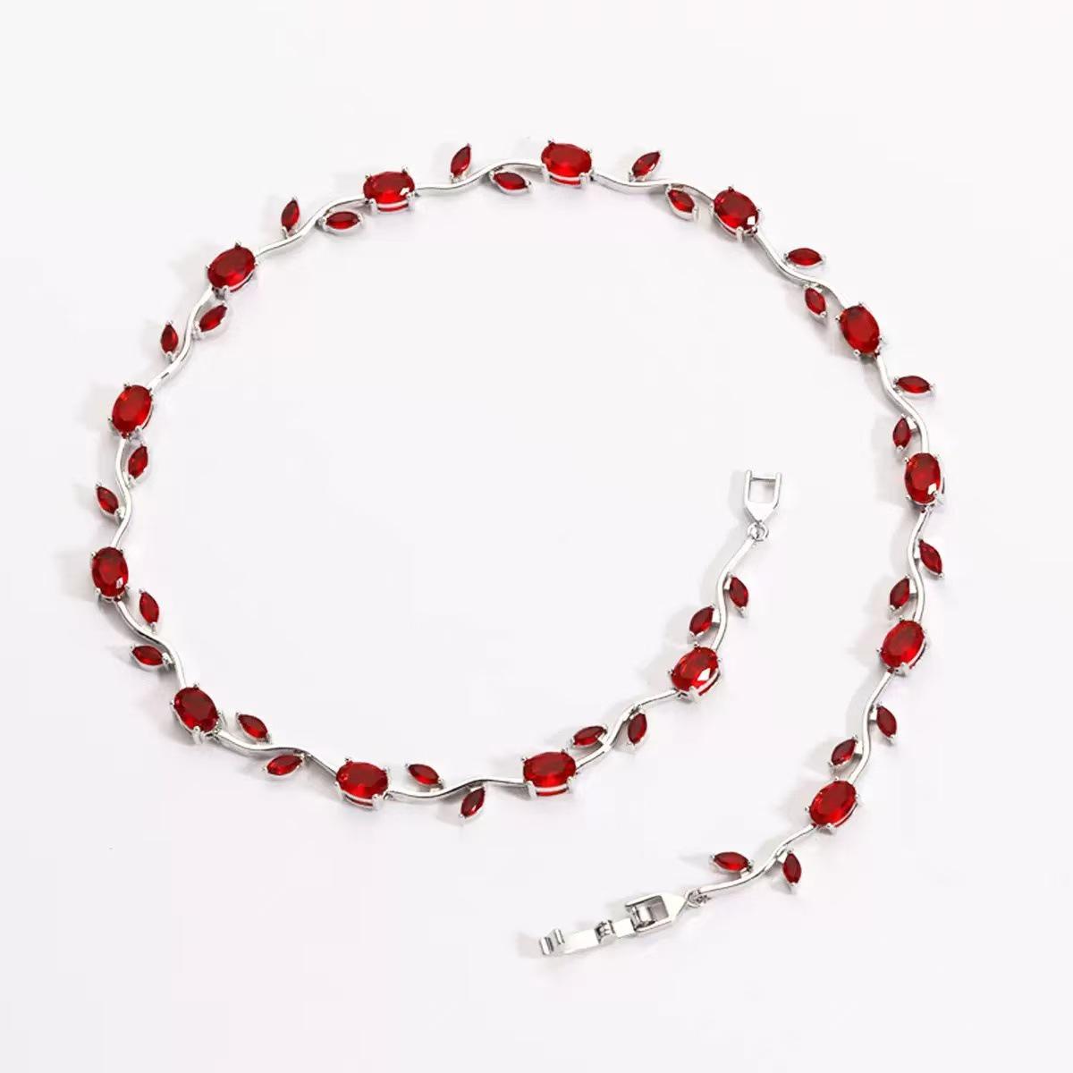 Elegant Copper & Colored Diamond Tulip Bracelet & Necklace Set: Women s Versatile Floral Jewelry