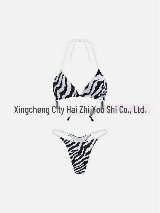 European & American New Braided Triangle Thong Bikini Set