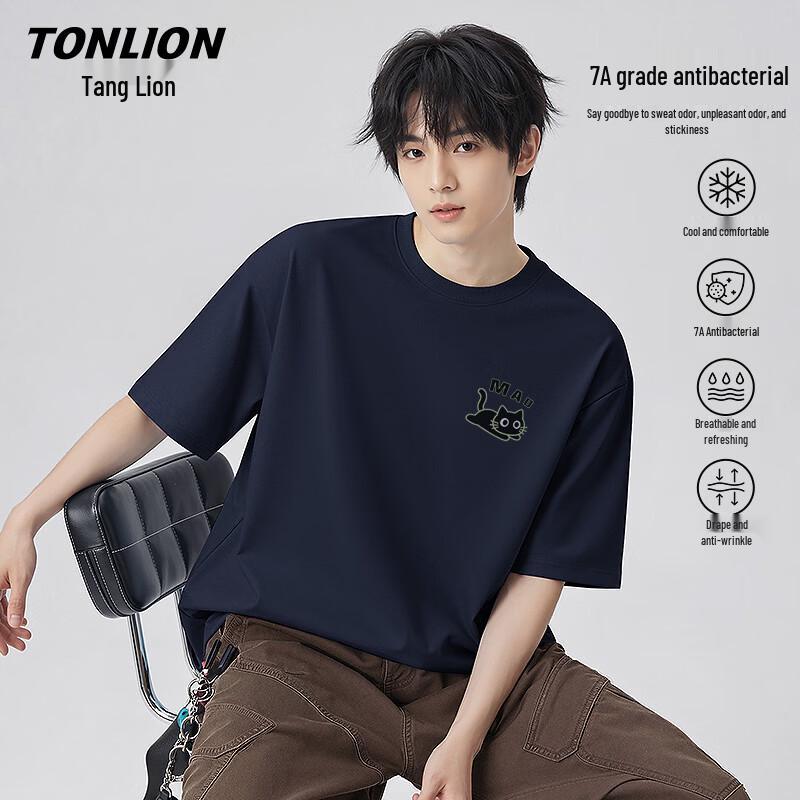 

TonLion Men s Breathable Anti-Bacterial Short Sleeve T-Shirt 2XL
