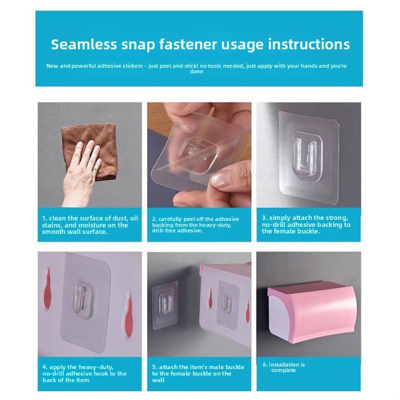 Wall-mounted Load-bearing Thickened Heavy-duty Trace-free Male-female Snap Fasteners