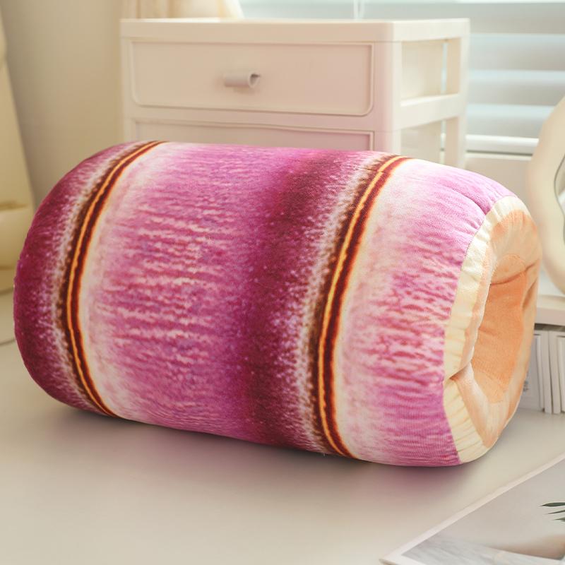 35x20cm Plant Boomstronk Bamboe Pluche Kussen Cilindrisch Kort Kussen Met Gaten Warme Handen Winter Pluche Decoratie Cadeau 35x20cm pink