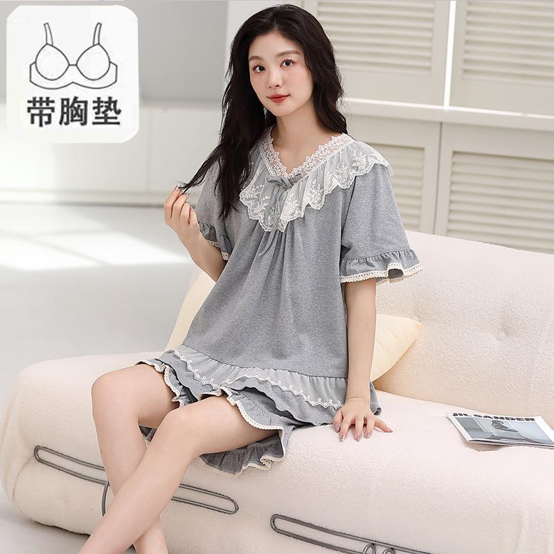Pajamas Women'S Pure Cotton Short-Sleeved Shorts Student Cartoon Pullover Cotton Korean Version Women'S Loungewear